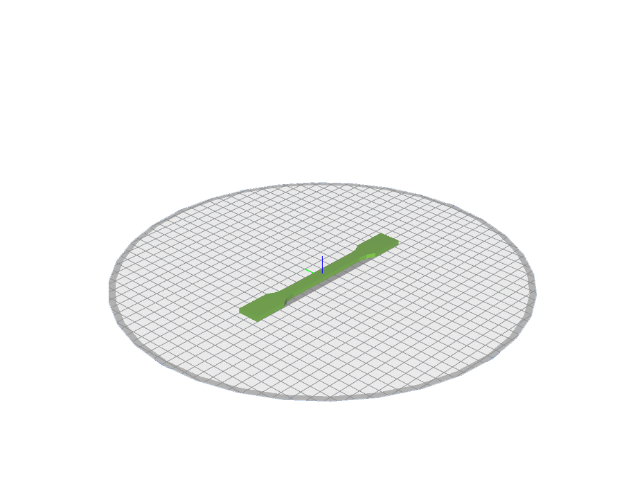 éprouvette de traction direction X spécimen d'essais