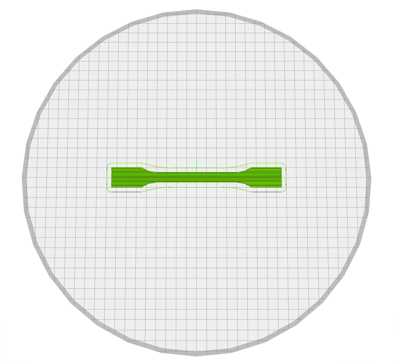 tensile specimen X direction sliced