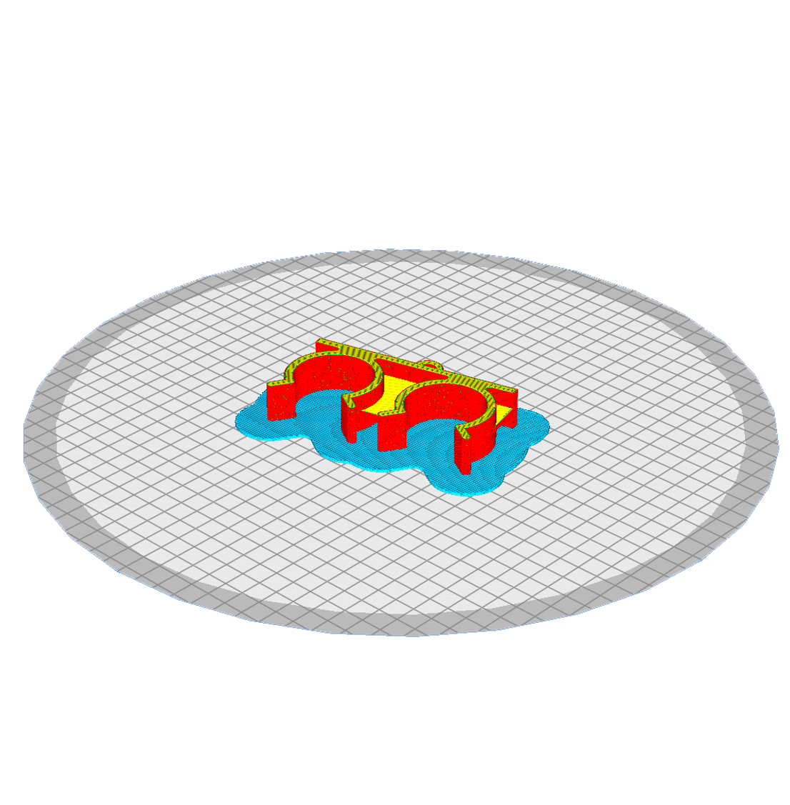 Part presentation with helper 3D printing Raft