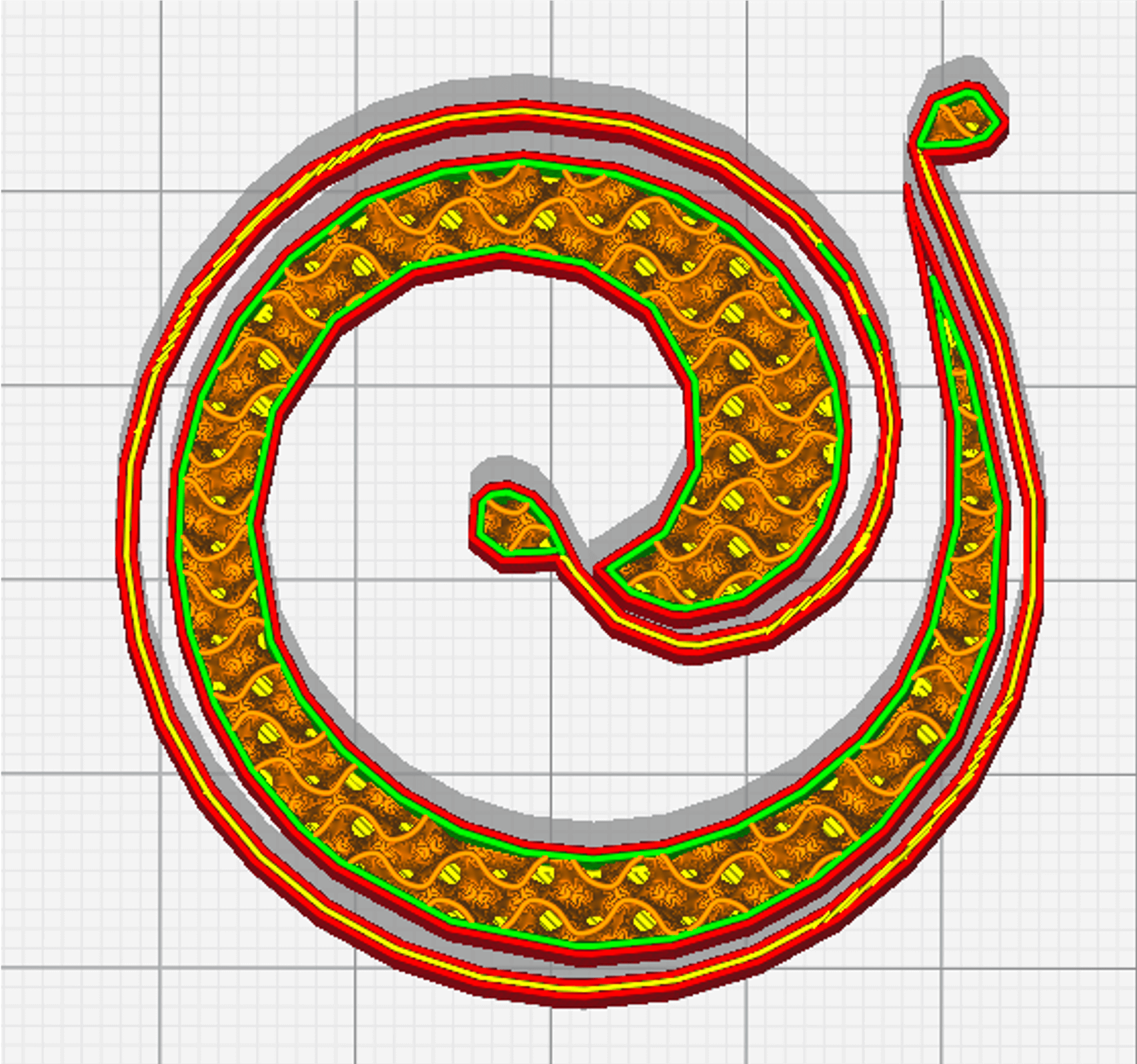 FGF Fused Granulate Modeling FGM Fused Granulate Modeling Pollen AM Gyroid Infill - Pellet extruder