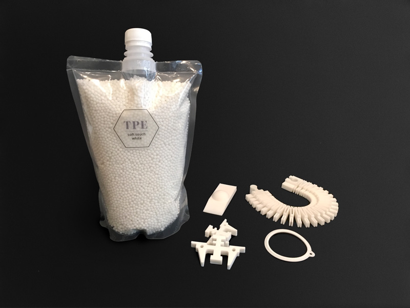 Material 3D printing TPE 60 shore A open to material industrial pellets direct extrusion