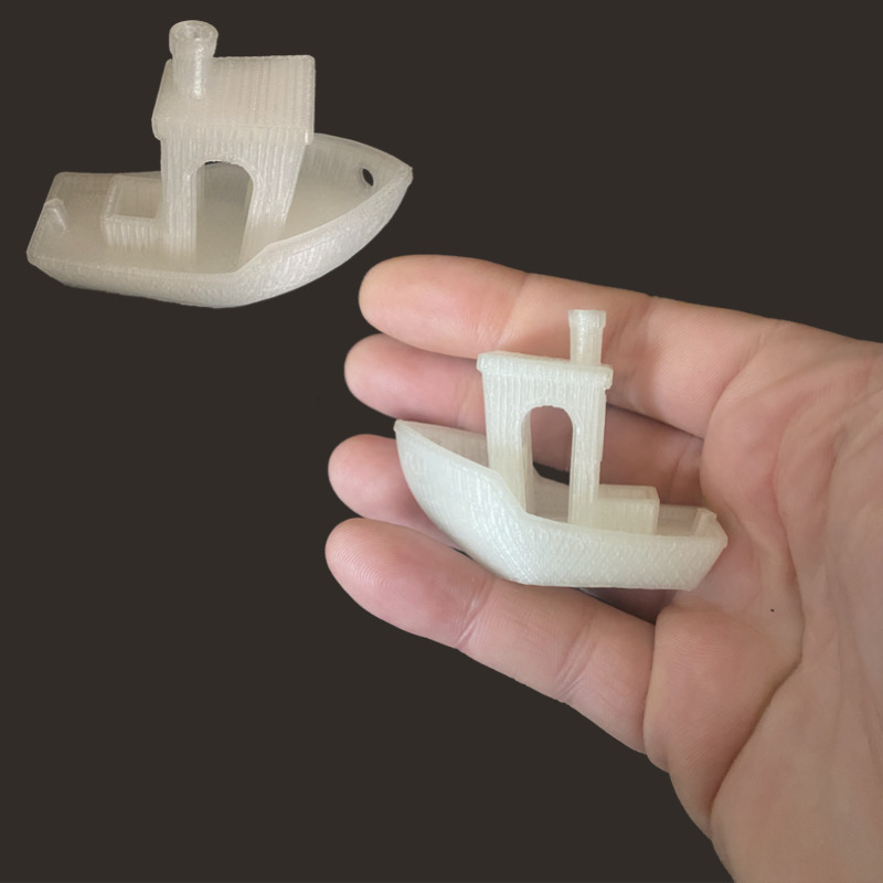 torture test PLA Benchy Pollen AM  mim metal cim ceramic technical 3D printing 3D printer industrial pellets granules extrusion small series medium series stainless steel thermoplastic granules open to materials multi-material