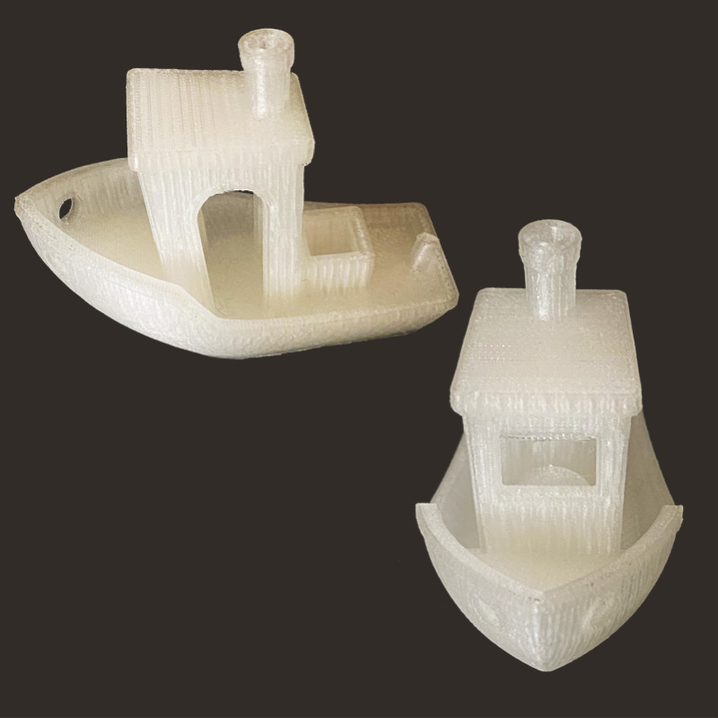 test de torture PLA Benchy Pollen AM mim métal cim céramique technique impression 3D imprimante 3D industrielle granulés extrusion petite série moyenne série inox granulés thermoplastiques ouvert aux matériaux multi-matériaux