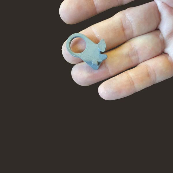 stainless steel ring holder Pollen AM mim metal cim ceramic technical 3D printing 3D printer industrial pellets granules extrusion small series medium series stainless steel thermoplastic granules open to materials multi-material