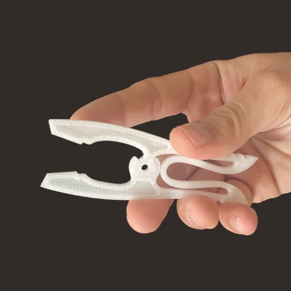 FGF Fused Granulate Fabrication FGM Fused Granulate Modeling PP clamp Pollen AM mim metal cim ceramic technical 3D printing 3D printer industrial pellets granules extrusion small series medium series stainless steel thermoplastic granules open to materials multi-material