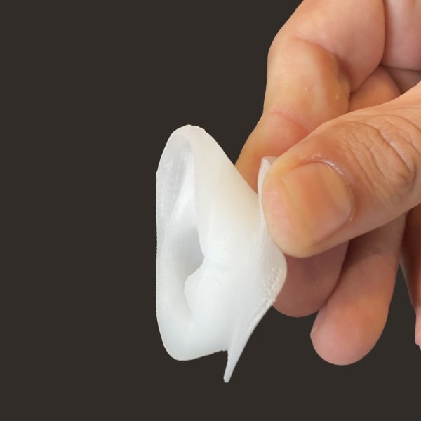 flexible ear TPE 45 shore A no shore hardness limit Pollen AM mim metal cim ceramic technical 3D printing 3D printer industrial pellets granules extrusion small series medium series stainless steel thermoplastic granules open to materials multi-material