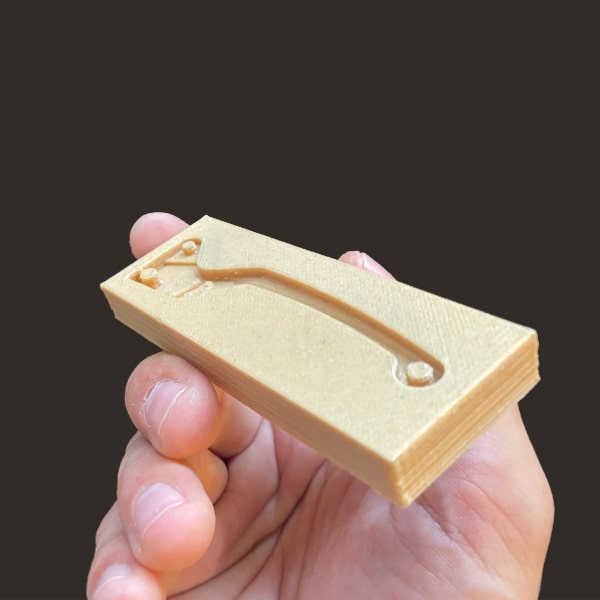 brake handle mold Pollen AM mim metal cim ceramic technical 3D printing 3D printer industrial pellets granules extrusion small series medium series stainless steel thermoplastic granules open to materials multi-material