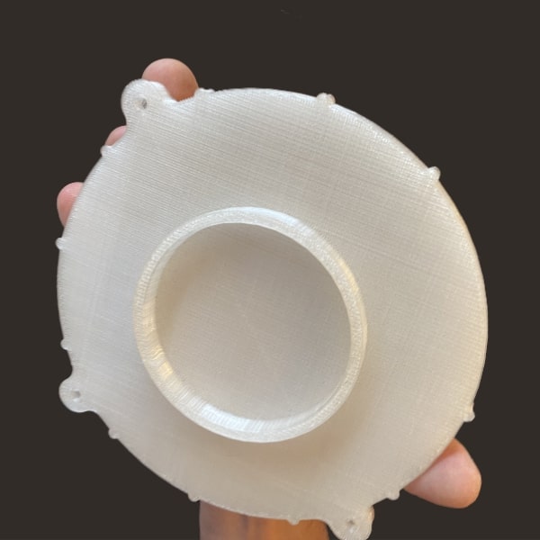 Turbine casing Pollen AM  mim metal cim ceramic technical 3D printing 3D printer industrial pellets granules extrusion small series medium series stainless steel thermoplastic granules open to materials multi-material