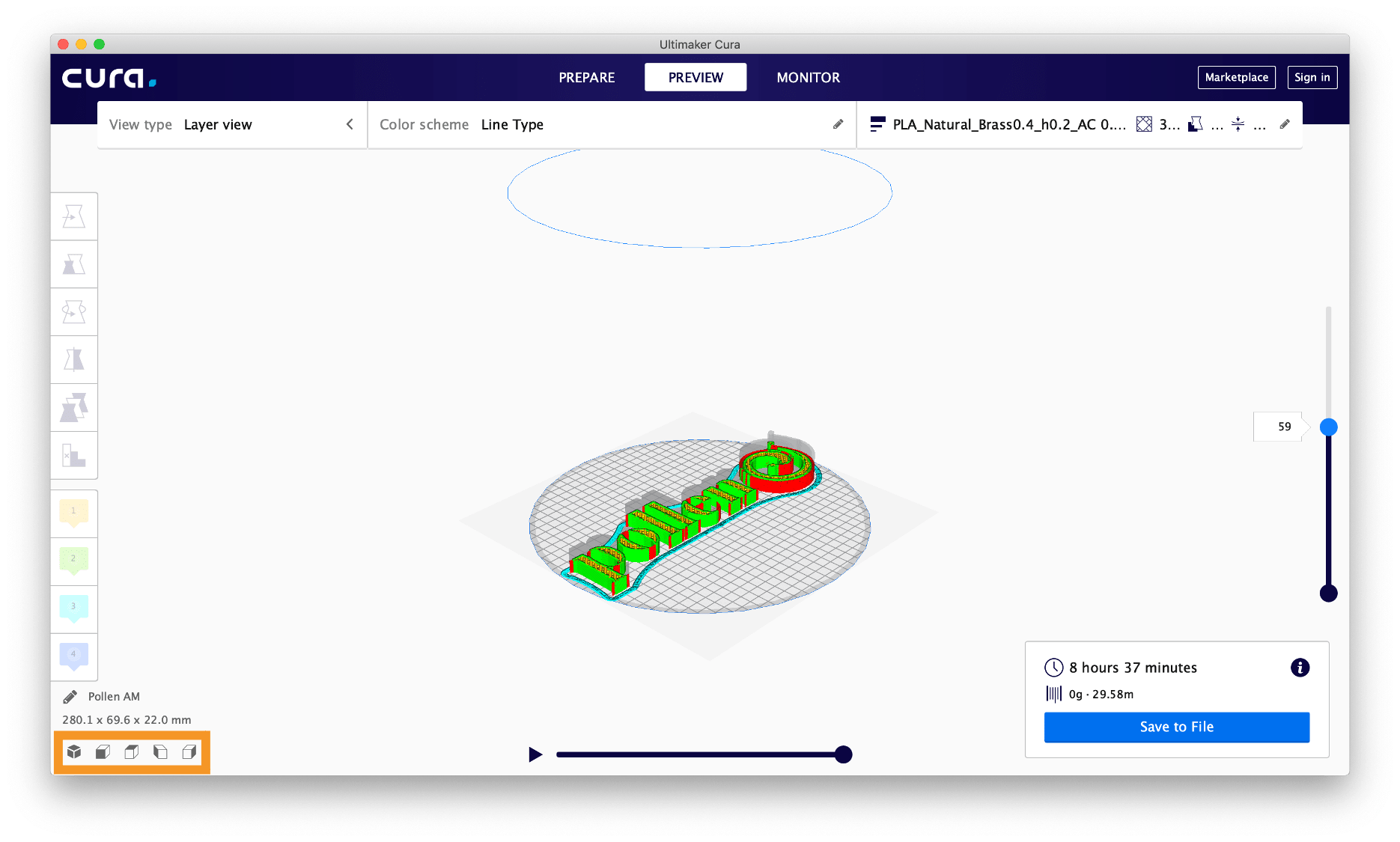 FGF Fused Granulate Febrication FGM Fused Granulate Modeling Déplacer un fichier 3D vers un logiciel de découpe Impression 3D Imprimante 3D Fabrication additive Pollen AM Pam Imprimantes 3D Cura