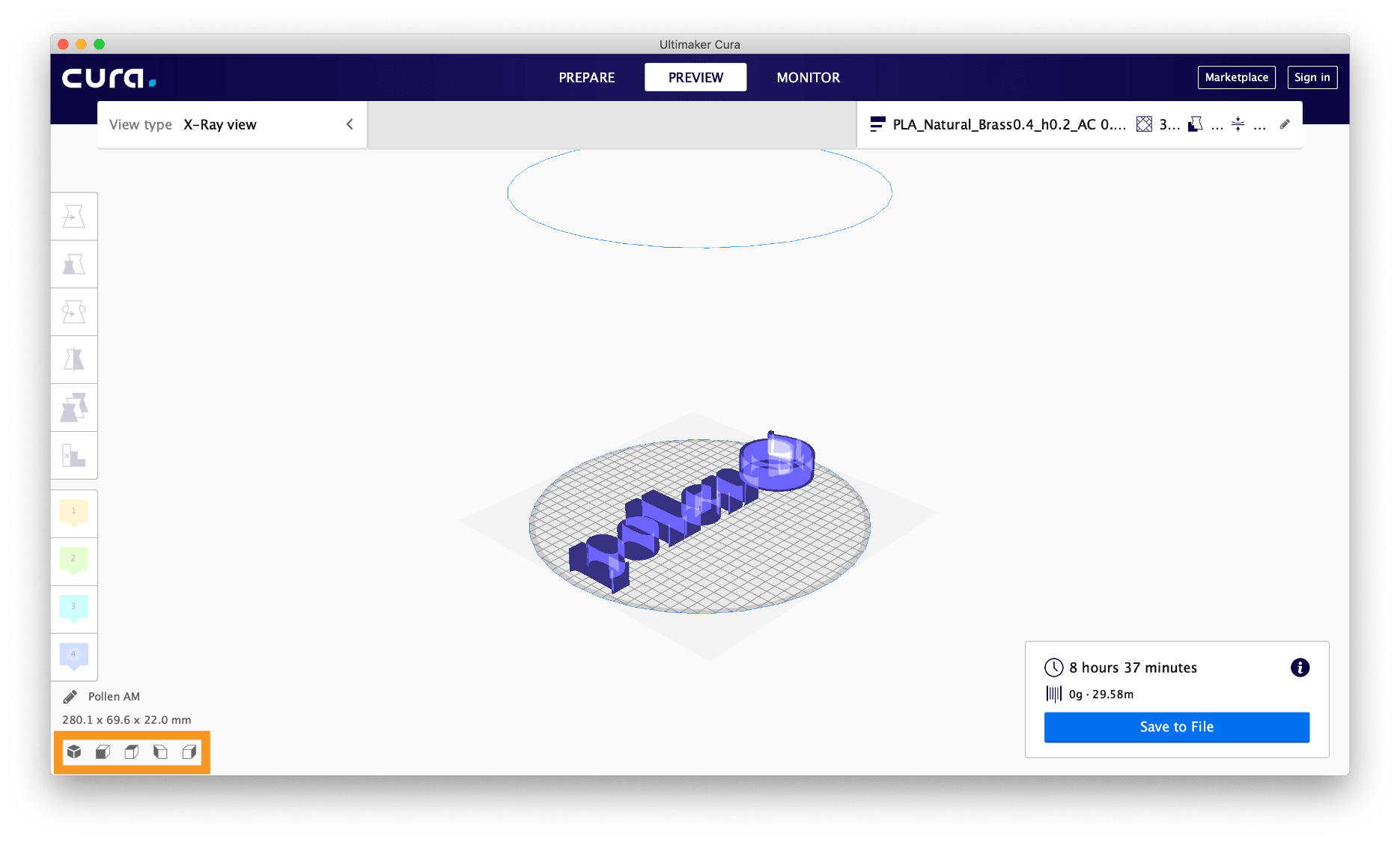 FGF Fused Granulate Febrication FGM Fused Granulate Modeling Déplacer un fichier 3D vers un logiciel de découpe Impression 3D Imprimante 3D Fabrication additive Pollen AM Pam Imprimantes 3D Cura