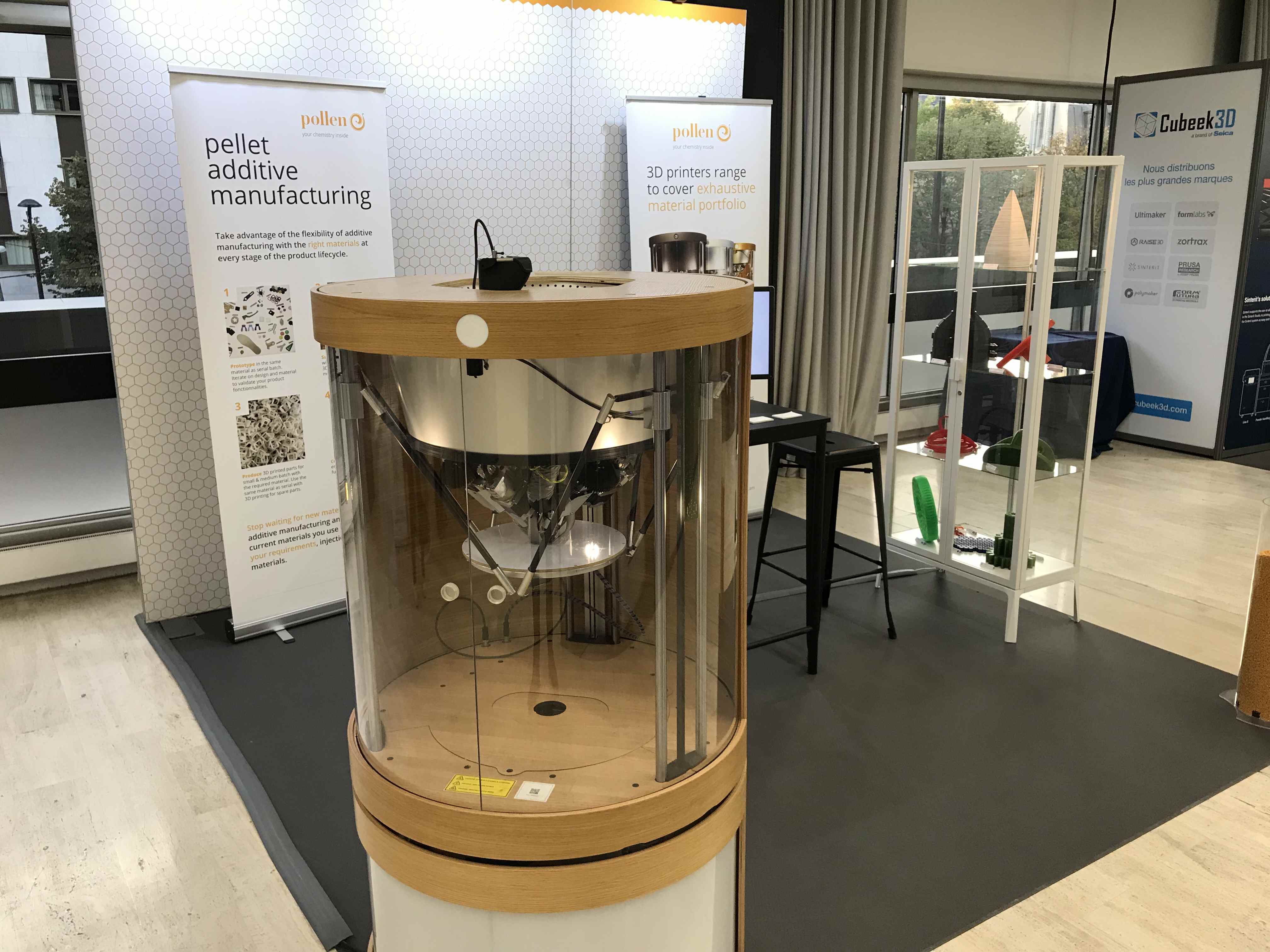 FGF Fused Granulate Modeling FGM Fused Granulate Modeling 3D print Paris 2022 Pollen AM mim metal cim ceramic technical 3D printing 3D printer industrial pellets granules extrusion small series medium series stainless steel thermoplastic granules open to materials multi-material